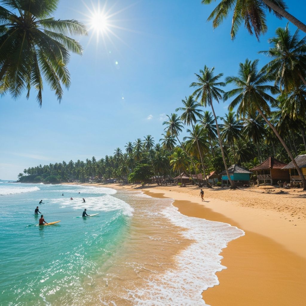 Beach with surfboards